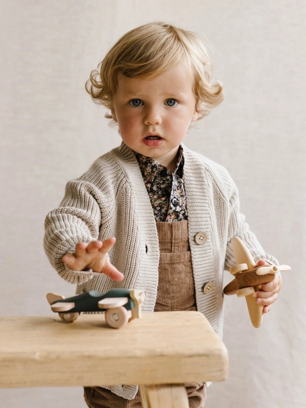 Jamie Kay NWT Arty Beige Chunky Knit Button Cardigan Sweater 1 YR